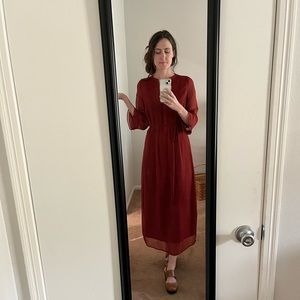 Burnt Orange Mango Midi Dress Size 4